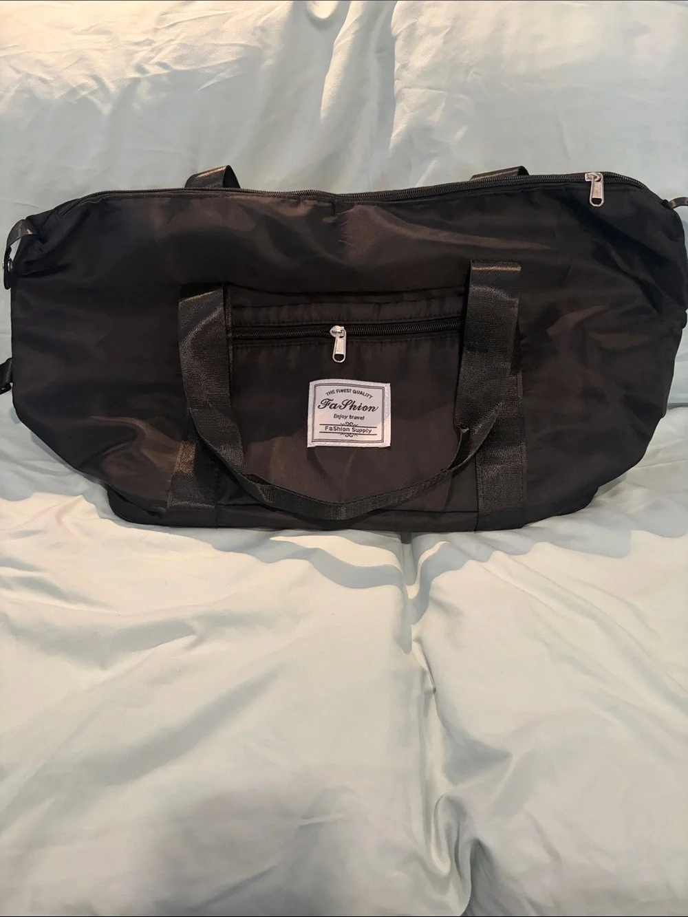 Black Men's Duffel Bag - Lightweight Travel & Gym Bag